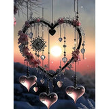 STGLCR Wind Chimes 5D Diamond Painting Kits for Adults, Love Diamond Art Kits for Beginners,DIY Full Drill Sunset Paint by Diamonds with Painting Kit for Crafts Adults Home Wall Decor 16 X 12inch STGLCR