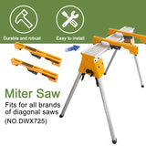 Gabasinover Silver Heavy Duty Miter Saw Stand Compatible with DW7231 DWX725 miter saw mounting brackets allowing use as a tool stand Gabasinover