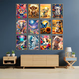 OXYSURE 12 Pack Diamond Painting Kits for Adults,Animal Cat Diamond Painting Set for Gift Home Wall Decor - 5D DIY Craft Kit with Diamonds OXYSURE