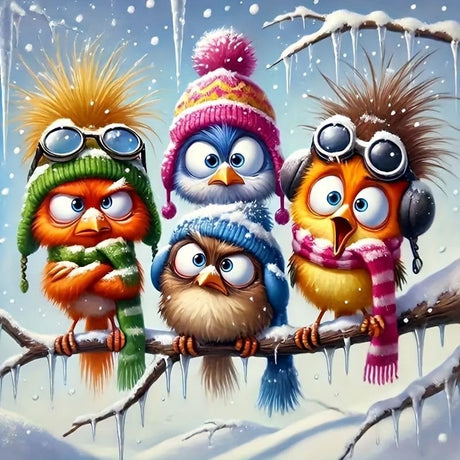 Birds Diamond Art Kits for Adults, 5D Full Round Drill Diamond Painting Kits for Adults Beginners,DIY Diamond Painting Gem Art Kits for Gift Home Wall Decor 14x14inch EIBEILI