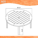 Amazonia Bahamas 5-Piece Patio Round Dining Table Set | Eucalyptus Wood | Ideal for Outdoors and Indoors, Brown Amazonia
