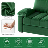 Yaheetech 79" Velvet Couch, Comfy Sofa with Pocket Coils, Deep Seat, Storage Pockets and USB Ports, 2 Seater Modern Loveseat Sofas with Removable Cover, Pillow Top Arms for Living Room Apartment Green Yaheetech