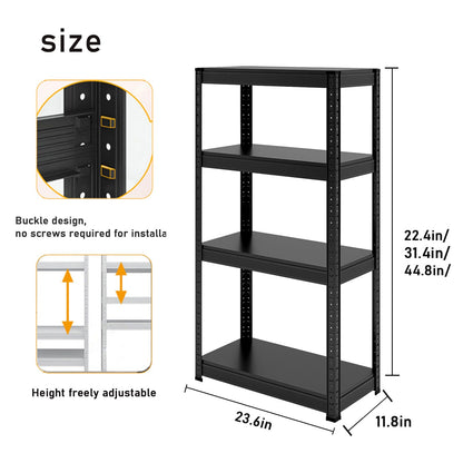 20 Gallon Fish Tank Stand, Metal Aquarium Rack for Fish Tank, Reptile Tank Stand with Cabinet, Length and Height Adjustable, Bookshelf & Storage Shelves with Pegboards for Home Office (2 tier/22.4in)