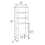 Honey-Can-Do 4-Tier Space Saver Shelf, Chrome, 24.02" L x 11.02" W x 67.72" H, BTH-05281 Honey-Can-Do