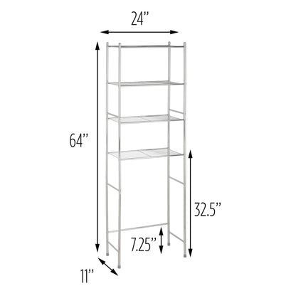 Honey-Can-Do 4-Tier Space Saver Shelf, Chrome, 24.02" L x 11.02" W x 67.72" H, BTH-05281