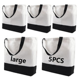 OKBA 5 pcs Sublimation Tote Bags,polyester tote bags for sublimation, blank canvas tote bags for DIY Crafting and Decorating 15 * 18.5 * 4 in OKBA
