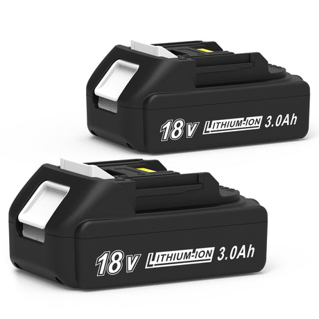 CHAUNVEN 3000mAh 18V Battery Replacement for Makita 18V Battery Compatible with 18 Volt BL1830B BL1840B BL1850B BL1860B BL1815B Battery (2 Packs) CHAUNVEN