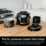 Ninja FD401 LP3 Foodi 12-in-1 Deluxe XL 8 qt. Pressure Cooker & Air Fryer that Steams, Slow Cooks, Sears, Sautés, Dehydrates & More, with 5 qt. Crisper Basket, Reversible Rack & Recipe Book, Silver Ninja