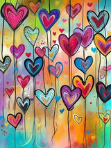 VAIIEYO 5D Diamond Art Kits for Adults Heart Shape, Diamond Painting Oil Painting, Paint by Numbers Oil Painting Full Drill Round Rhinestone Craft Canvas for Home Wall Decor Gift 12x16 inch VAIIEYO