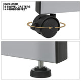 MoNiBloom Drafting Table on Wheels with Storage & Side Tray - Adjustable 0-65° Glass Tabletop, Replaceable Feet Art Desk MoNiBloom