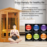 GAGALU Two-Person Far-Infrared Old Fir Outdoor Sauna, Temperature Adjustment 25-65℃, Touch Operation Screen, Seat Load-Bearing 300KG, Suitable for Heights 1.5-1.9M GAGALU