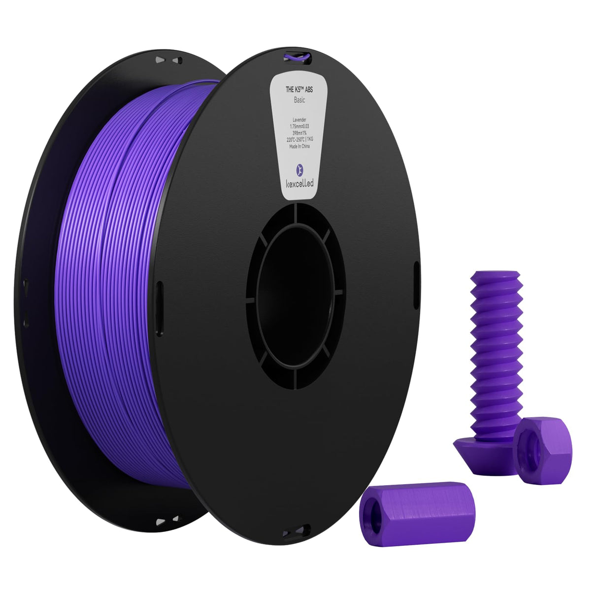 Kexcelled ABS Filament 1.75mm Lavender Purple, 3D Printer Filament ABS 1kg Spool (2.2lbs), Excellent Comprehensive Performance +/- 0.03mm,Fit Most FDM Printer kexcelled