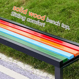 Garden Bench Entry Bench Indoor Bench Backless Front Porch Bench with Slatted Seat for Park, Patio, Front Porch Decorative Deck Furniture,Outdoor Benches Weatherproof,White,120cm GenSDH