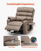 VEVOR Power Lift Recliner Chair, Dual Motor Lift Chair with Heat and Massage for Elderly, Infinite Position Adjustment Electric Recliner with a Cup Holder (Medium-Wide, Light Brown) VEVOR