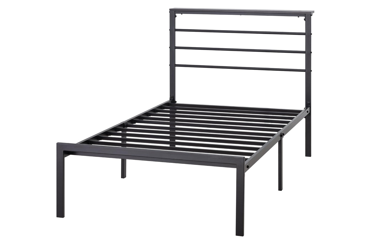 SHA CERLIN Heavy Duty Twin Bed Frame with Practical Headboard Shelf and Strong Metal Support - WoodArtSupply