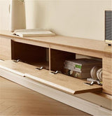 NIUYAO Floating TV Stand Modern Wood Wall Mounted Cable Management Entertainment Center with 2 Drawer 2 Cabinet Media Console Floating Storage Cabinet -Brown 94.5" L x 9.5" W x 8" H NIUYAO