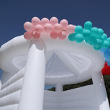 14FT White Bounce House for Adults Kids, 100% PVC Commercial Bounce House with Round Canopy, Large Inflatable Bounce House Castle with Blower for Birthday Wedding Party, 14x14x12FT Relunch