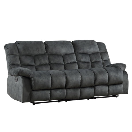 EBELLO Reclining Couch for Living Room, Extra Wide Modern Overstuffed 3 Seat Recliner Manual Sofa Breathable Fabric and Padded Cushion, Grey Green EBELLO