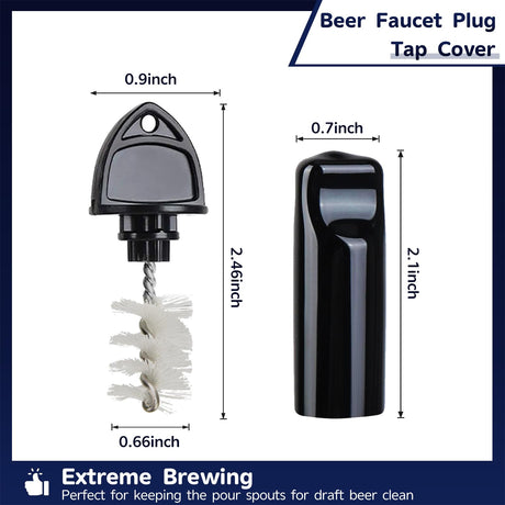Cirwurie Beer Faucet Cap & Plug Covers 12 Pack Beer Tap Plug Cap Brushes & Rubber Draft Faucet Soother Sanitary Covers Spout Plug Cleaning Tap Kit for Kegerator Cirwurie