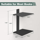 Mefirt Invisible Floating Bookshelves for Wall, 8 Tier Vertical Spine Book Tower, Heavy Duty Floating Book Shelves Metal Book Organizers for Home Office, 4 Pack(Black) Mefirt