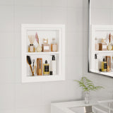 Solid Wood 14 X 18 Recessed Medicine Cabinet,2-Tier, Medicine Cabinet Organizer,Wall Niche, Bathroom Wall Cabinet, recessed bathroom Cabinet,Recessed Wall Cabinet, Bathroom Cabinet With Storage, White BPMFDTNL