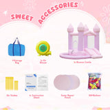 FBSPORT White Bounce House, Inflatable Bouncer with Air Blower,Indoor & Outdoor Bouncy Castle with Big Ball Pit for Wedding Party Kids Birthday Party, Easy to Install FBSPORT