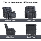 HAOMARKETS Oversized Electric Recliner Chair with Massage and Heat, 41" Wide Power Reclining Chairs with USB Port, Breathable Fabric Overstuffed Reclining Sofa for Living Room Bedroom (No Lift) HAOMARKETS