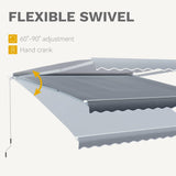 DWVO 13'×10' Patio Retractable Awning Outdoor Sun Shade Shelter Cover Awnings w/Manual Crank Handle for Deck, Backyard, Balcony, Garden, Shop, Restaurant DWVO