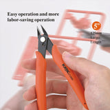 KATA 5 Inch Micro Wire Cutters, Precision Mini Flush Cutters and Clean Cut Pliers for Electronics, Model, Jewelry, Model Kits, Orange KATA