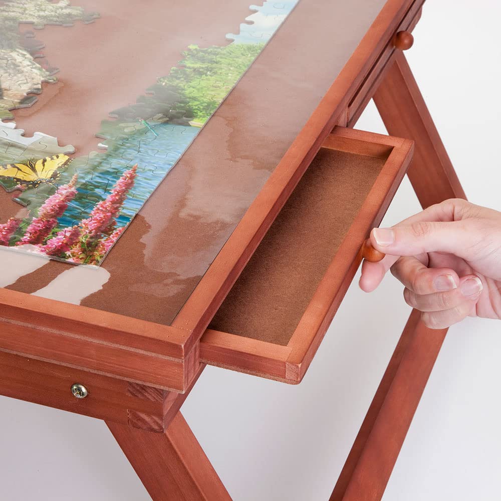 Bits and Pieces - Standard Puzzle Plateau Lounger with Cover - Puzzle Accessories & Storage - Portable 1000 pc Puzzle Table with Legs - 21" x 29" Bits and Pieces