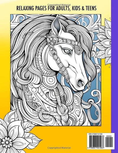 The Adult Coloring Book of Amazing Horses