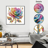 WSLWXSHM 5D Special Shape Diamond Art Kits for Beginners, Rose Flower Diamond Painting Kits for Adults, Crystal Rhinestones Diamond Painting for Home Wall Decoration Gift 12×12inch/30×30cm WSLWXSHM