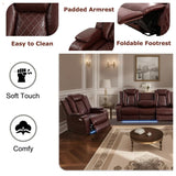 Trygoal Oversized Recliner Chair, Multifunction Power Leather Recliners with Home Theater Seating, Oversized Single Electric Recliner Furniture for Living Room Apartment Home Theater, Red Trygoal