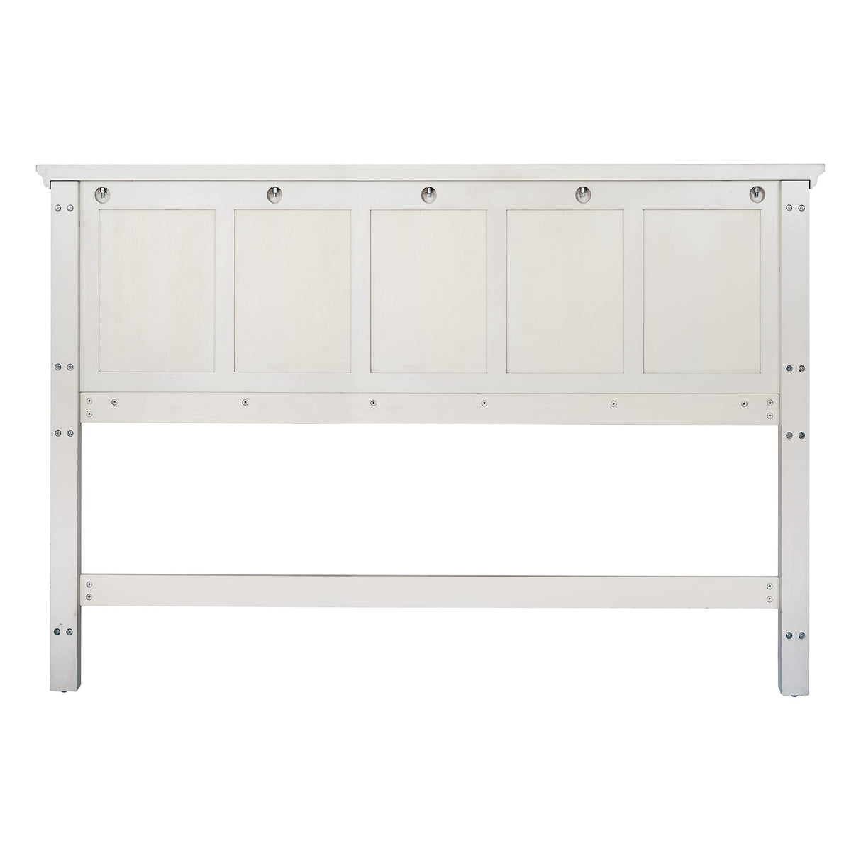 OSP Home Furnishings Farmhouse Basics King Headboard Only, Rustic White Finish OSP Home Furnishings