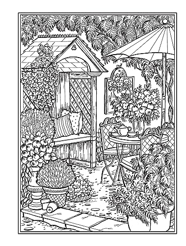 Creative Haven Country Gardens Coloring Book (Adult Coloring Books: In The Country) Dover Publications