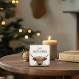 Nrleey Highland Cow Bathroom Decor - Hello Sweet Cheeks Bathroom Decor, Rustic Western Bathroom Wood Sign, Highland Cow Decor, Western Bathroom Sign, 5 X 5 Inches Nrleey