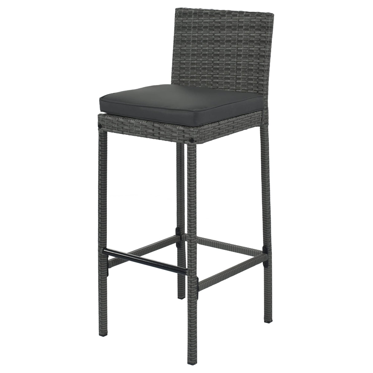 5-Piece Acacia Wood and Wicker Outdoor Bar Set with Stools for Patio and Garden lawinci