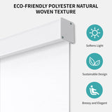 Joydeco 100% Blackout Roller Shades Cordless Blinds for Windows, Free-Stop Shades, UV Protection, Natural Woven Blinds for Home and Office, Light-Proof Aluminum Cover (35" W x 75" H, White) Joydeco