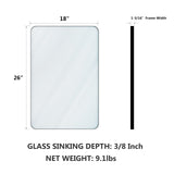 VocalStar Black Bathroom Mirror for Wall, 18 x 26 Inch Rounded Rectangle Metal Framed Bathroom Wall Vanity Mirror Farmhouse, 1/4-inch Shatterproof Glass | Ultra-Flush Hanging VocalStar