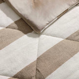 Nautica - Full/Queen Comforter Set, Soft Twill Plush Bedding with Matching Shams, Reverse to Micromink, Medium-Weight, Oeko-Tex Certified (Lawndale Brown)