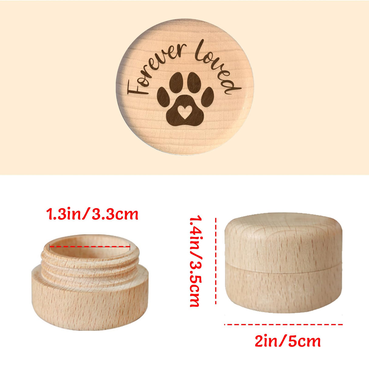 Liannan Custom Wooden Pet Fur Keepsake - Personalized Engraved Dog Ears and Tooth Box, Memorial Box, Loss Sympathy Gift for Dogs and Cats(style 6) Liannan