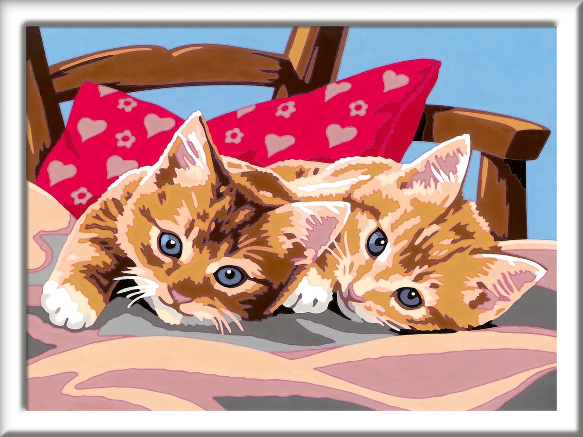 Ravensburger CreArt Two Cuddly Cats Paint by Numbers Kit for Kids - Painting Arts and Crafts for Ages 9 and Up Ravensburger