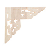 MUXSAM Wooden Decorative Appliques Onlays, 4-Pack Unpainted Wood Caravings Decals Inlays Overlays Corners Decor for Cabinet Dresser Cupboard Mirrors Walls Doors DIY Craft Project, 8x8cm/3.15"x3.15" MUXSAM