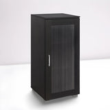 Kings Brand Furniture - Accent Buffet Curio Storage Cabinet with Glass Door for Living Room, Bedroom, Kitchen, Office, and Entryway - Black Kings Brand Furniture