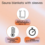 Sleeves Design Far-Infrared Sauna Blanket Fast Heating with Digital Control, Intelligent Remote Control 110V Pain Relief Detox Sauna Bed JKIUI
