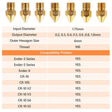 Creality Official MK8 Ender 3 Nozzles 24 pcs 3D Printer Brass Nozzles Extruder for Ender 3 Series and Creality CR-10 0.2mm, 0.3mm, 0.4mm, 0.5mm, 0.6mm, 0.8mm, 1.0mm Printer Nozzle Kit Creality