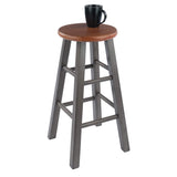 Winsome Wood Ivy Counter Stool, Rustic Gray and Teak, 24" Winsome