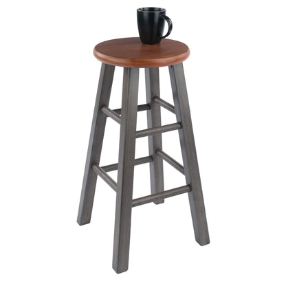 Winsome Wood Ivy Counter Stool, Rustic Gray and Teak, 24"