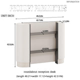 DIHRVTHC Modern Reception Desk, Oval Console Table, White, One Size, Residential Use DIHRVTHC