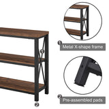 BON AUGURE Rustic Console Table Behind Couch, Industrial Entryway Table with Shelves, 3 Tier Sofa Table for Living Room (47 Inch, Rustic Oak) BON AUGURE